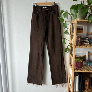 Zara Brown High Rise Flares